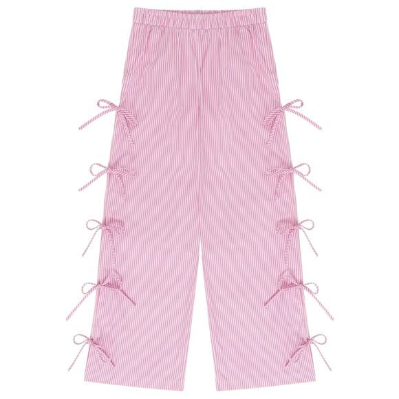 Lisa Says Gah Evelyn Tie Pant in Pink Stripe Pinstriped Bow Tie Breezy Pants 3XL